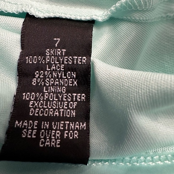 Amy Byer Girls Floral Print w/ Lace‎ Detail Midi Dress Size 7 Turquoise NWT! - Picture 5 of 5